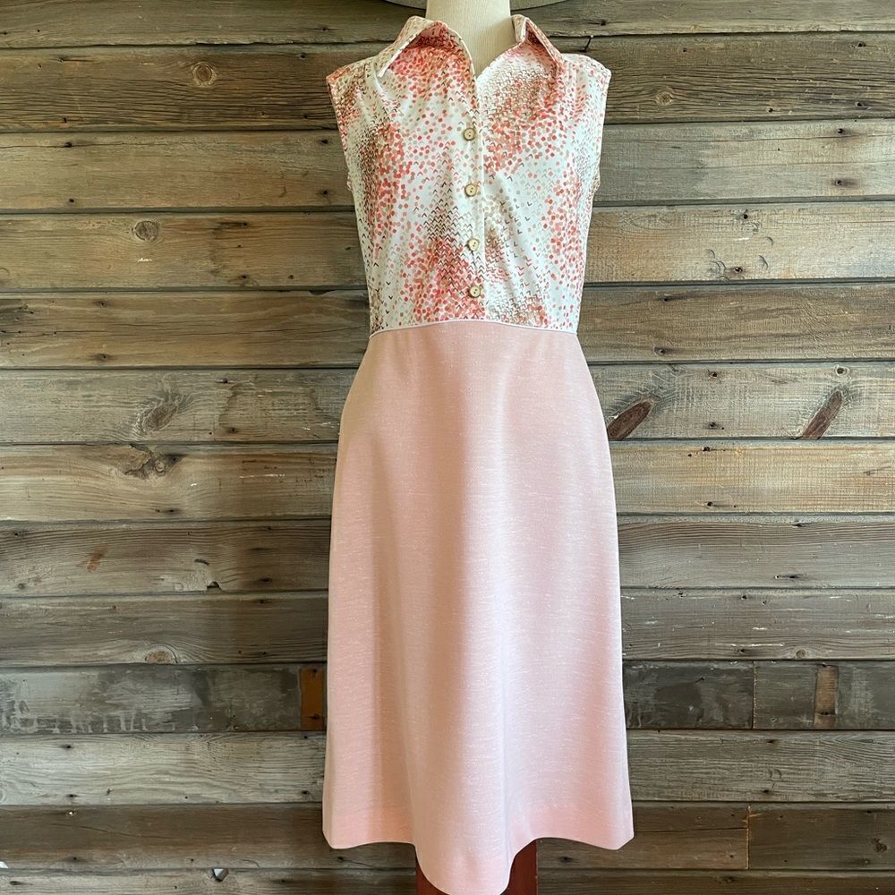 Vintage 60s/70s Julie Miller Dress Jacket and Sleeveless Dress Size 12/13 - Picture 11 of 16